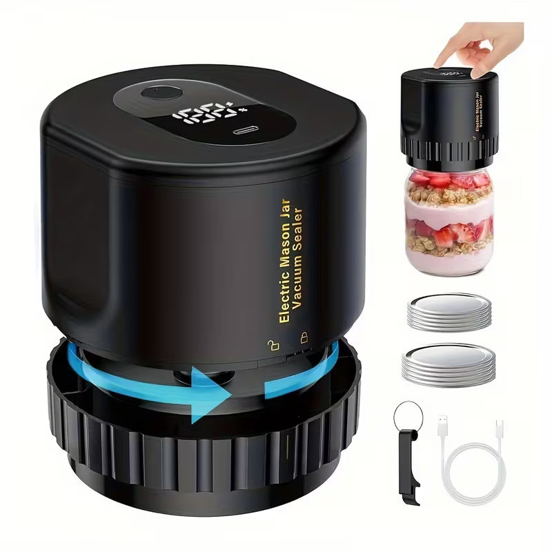 Portable Cordless Electric Mason Jar Vacuum Sealer.