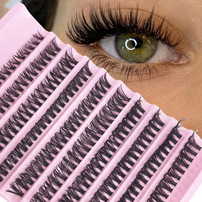 Cluster lashes with glue.